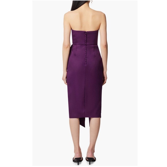 NEW Elliatt Reception Cascade Ruffle Strapless Dress in Purple, Size L $170 - Picture 5 of 15